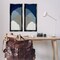 Stupell Industries Textured Blue Abstract Mountains 2 pc Framed Floater Canvas Wall Art Set Design by Ben Schneider